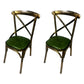 Industrial Style Metal Chairs Dining Room Kitchen Cross Back Side Chair Lake Green 2 Piece Set Clearhalo ' kitchen&dining_furn' 'Dining Chairs' 'Dining Tables & Seating' 'dining_chair' 'furn' 'furn_dining_chair' 'Furniture' 'furniture_dining_chair' 'Kitchen & Dining Furniture' 'kitchen' 4140142