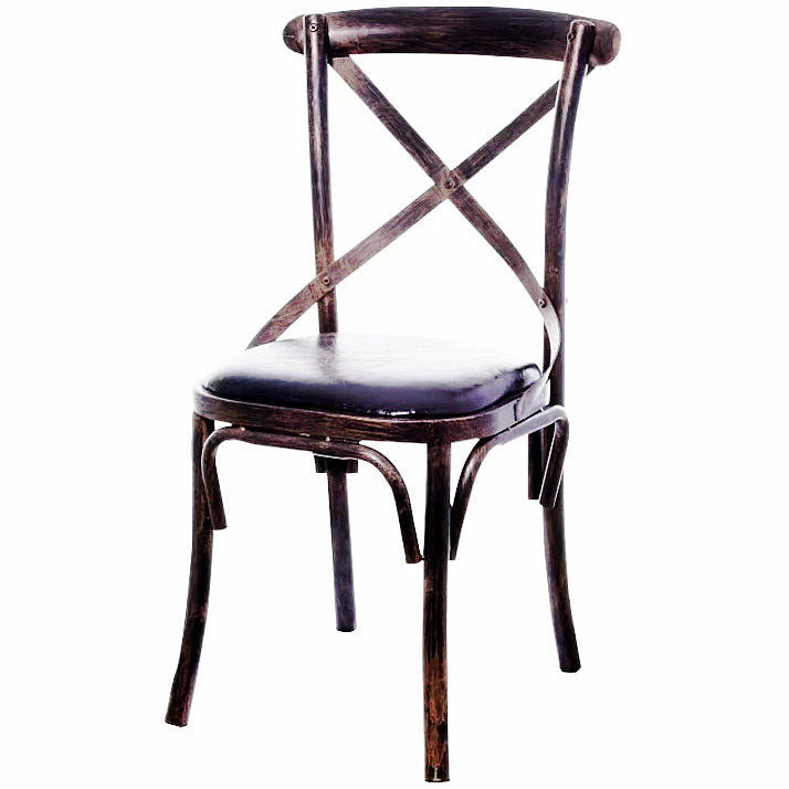 Industrial Style Metal Chairs Dining Room Kitchen Cross Back Side Chair Clearhalo ' kitchen&dining_furn' 'Dining Chairs' 'Dining Tables & Seating' 'dining_chair' 'furn' 'furn_dining_chair' 'Furniture' 'furniture_dining_chair' 'Kitchen & Dining Furniture' 'kitchen' 4140149