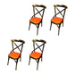 Industrial Style Metal Chairs Dining Room Kitchen Cross Back Side Chair Orange 4 Piece Set Clearhalo ' kitchen&dining_furn' 'Dining Chairs' 'Dining Tables & Seating' 'dining_chair' 'furn' 'furn_dining_chair' 'Furniture' 'furniture_dining_chair' 'Kitchen & Dining Furniture' 'kitchen' 4140150