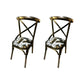 Industrial Style Metal Chairs Dining Room Kitchen Cross Back Side Chair Distressed White 2 Piece Set Clearhalo ' kitchen&dining_furn' 'Dining Chairs' 'Dining Tables & Seating' 'dining_chair' 'furn' 'furn_dining_chair' 'Furniture' 'furniture_dining_chair' 'Kitchen & Dining Furniture' 'kitchen' 4140159