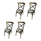 Industrial Style Metal Chairs Dining Room Kitchen Cross Back Side Chair Distressed White 4 Piece Set Clearhalo ' kitchen&dining_furn' 'Dining Chairs' 'Dining Tables & Seating' 'dining_chair' 'furn' 'furn_dining_chair' 'Furniture' 'furniture_dining_chair' 'Kitchen & Dining Furniture' 'kitchen' 4140160