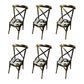 Industrial Style Metal Chairs Dining Room Kitchen Cross Back Side Chair Distressed White 6 Piece Set Clearhalo ' kitchen&dining_furn' 'Dining Chairs' 'Dining Tables & Seating' 'dining_chair' 'furn' 'furn_dining_chair' 'Furniture' 'furniture_dining_chair' 'Kitchen & Dining Furniture' 'kitchen' 4140161