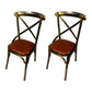 Industrial Style Metal Chairs Dining Room Kitchen Cross Back Side Chair Light Brown 2 Piece Set Clearhalo ' kitchen&dining_furn' 'Dining Chairs' 'Dining Tables & Seating' 'dining_chair' 'furn' 'furn_dining_chair' 'Furniture' 'furniture_dining_chair' 'Kitchen & Dining Furniture' 'kitchen' 4140162