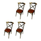 Industrial Style Metal Chairs Dining Room Kitchen Cross Back Side Chair Light Brown 4 Piece Set Clearhalo ' kitchen&dining_furn' 'Dining Chairs' 'Dining Tables & Seating' 'dining_chair' 'furn' 'furn_dining_chair' 'Furniture' 'furniture_dining_chair' 'Kitchen & Dining Furniture' 'kitchen' 4140163