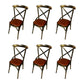 Industrial Style Metal Chairs Dining Room Kitchen Cross Back Side Chair Light Brown 6 Piece Set Clearhalo ' kitchen&dining_furn' 'Dining Chairs' 'Dining Tables & Seating' 'dining_chair' 'furn' 'furn_dining_chair' 'Furniture' 'furniture_dining_chair' 'Kitchen & Dining Furniture' 'kitchen' 4140164
