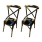 Industrial Style Metal Chairs Dining Room Kitchen Cross Back Side Chair Dark Blue-Black 2 Piece Set Clearhalo ' kitchen&dining_furn' 'Dining Chairs' 'Dining Tables & Seating' 'dining_chair' 'furn' 'furn_dining_chair' 'Furniture' 'furniture_dining_chair' 'Kitchen & Dining Furniture' 'kitchen' 4140165