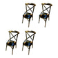 Industrial Style Metal Chairs Dining Room Kitchen Cross Back Side Chair Dark Blue-Black 4 Piece Set Clearhalo ' kitchen&dining_furn' 'Dining Chairs' 'Dining Tables & Seating' 'dining_chair' 'furn' 'furn_dining_chair' 'Furniture' 'furniture_dining_chair' 'Kitchen & Dining Furniture' 'kitchen' 4140166