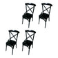 Industrial Style Metal Chairs Dining Room Kitchen Cross Back Side Chair Gloss Black 4 Piece Set Clearhalo ' kitchen&dining_furn' 'Dining Chairs' 'Dining Tables & Seating' 'dining_chair' 'furn' 'furn_dining_chair' 'Furniture' 'furniture_dining_chair' 'Kitchen & Dining Furniture' 'kitchen' 4140169