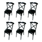 Industrial Style Metal Chairs Dining Room Kitchen Cross Back Side Chair Gloss Black 6 Piece Set Clearhalo ' kitchen&dining_furn' 'Dining Chairs' 'Dining Tables & Seating' 'dining_chair' 'furn' 'furn_dining_chair' 'Furniture' 'furniture_dining_chair' 'Kitchen & Dining Furniture' 'kitchen' 4140170