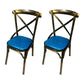 Industrial Style Metal Chairs Dining Room Kitchen Cross Back Side Chair Sky Blue 2 Piece Set Clearhalo ' kitchen&dining_furn' 'Dining Chairs' 'Dining Tables & Seating' 'dining_chair' 'furn' 'furn_dining_chair' 'Furniture' 'furniture_dining_chair' 'Kitchen & Dining Furniture' 'kitchen' 4140171