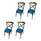Industrial Style Metal Chairs Dining Room Kitchen Cross Back Side Chair Sky Blue 4 Piece Set Clearhalo ' kitchen&dining_furn' 'Dining Chairs' 'Dining Tables & Seating' 'dining_chair' 'furn' 'furn_dining_chair' 'Furniture' 'furniture_dining_chair' 'Kitchen & Dining Furniture' 'kitchen' 4140172