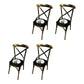 Industrial Style Metal Chairs Dining Room Kitchen Cross Back Side Chair Black 4 Piece Set Clearhalo ' kitchen&dining_furn' 'Dining Chairs' 'Dining Tables & Seating' 'dining_chair' 'furn' 'furn_dining_chair' 'Furniture' 'furniture_dining_chair' 'Kitchen & Dining Furniture' 'kitchen' 4140178