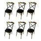Industrial Style Metal Chairs Dining Room Kitchen Cross Back Side Chair Dark Gray-Black 6 Piece Set Clearhalo ' kitchen&dining_furn' 'Dining Chairs' 'Dining Tables & Seating' 'dining_chair' 'furn' 'furn_dining_chair' 'Furniture' 'furniture_dining_chair' 'Kitchen & Dining Furniture' 'kitchen' 4140182