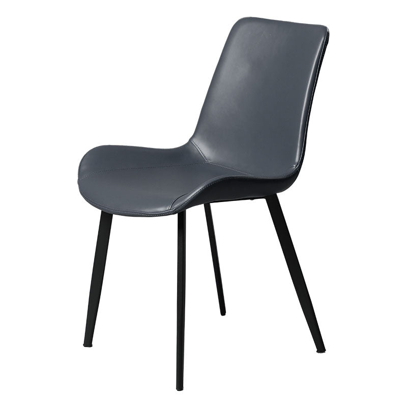Minimalist Style Solid Back Dining Side Chairs Leather Dining Chairs for Home Dark Blue 1 Piece Clearhalo ' kitchen&dining_furn' 'Dining Chairs' 'Dining Tables & Seating' 'dining_chair' 'furn' 'furn_dining_chair' 'Furniture' 'furniture_dining_chair' 'Kitchen & Dining Furniture' 'kitchen' 4140190