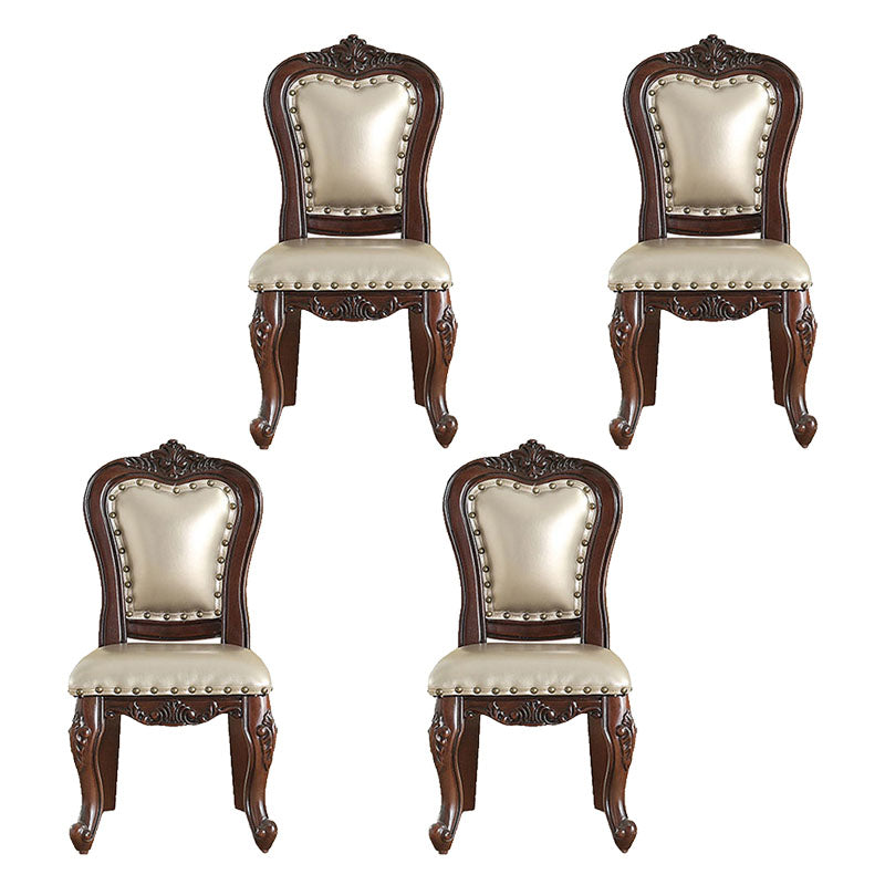 Victoria Style Solid Wood Dining Chair Kitchen Open Back Side Chairs Champagne Silver 4 Piece Set Clearhalo ' kitchen&dining_furn' 'Dining Chairs' 'Dining Tables & Seating' 'dining_chair' 'furn' 'furn_dining_chair' 'Furniture' 'furniture_dining_chair' 'Kitchen & Dining Furniture' 'kitchen' 4140212
