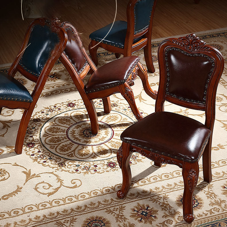 Victoria Style Solid Wood Dining Chair Kitchen Open Back Side Chairs Clearhalo ' kitchen&dining_furn' 'Dining Chairs' 'Dining Tables & Seating' 'dining_chair' 'furn' 'furn_dining_chair' 'Furniture' 'furniture_dining_chair' 'Kitchen & Dining Furniture' 'kitchen' 4140213