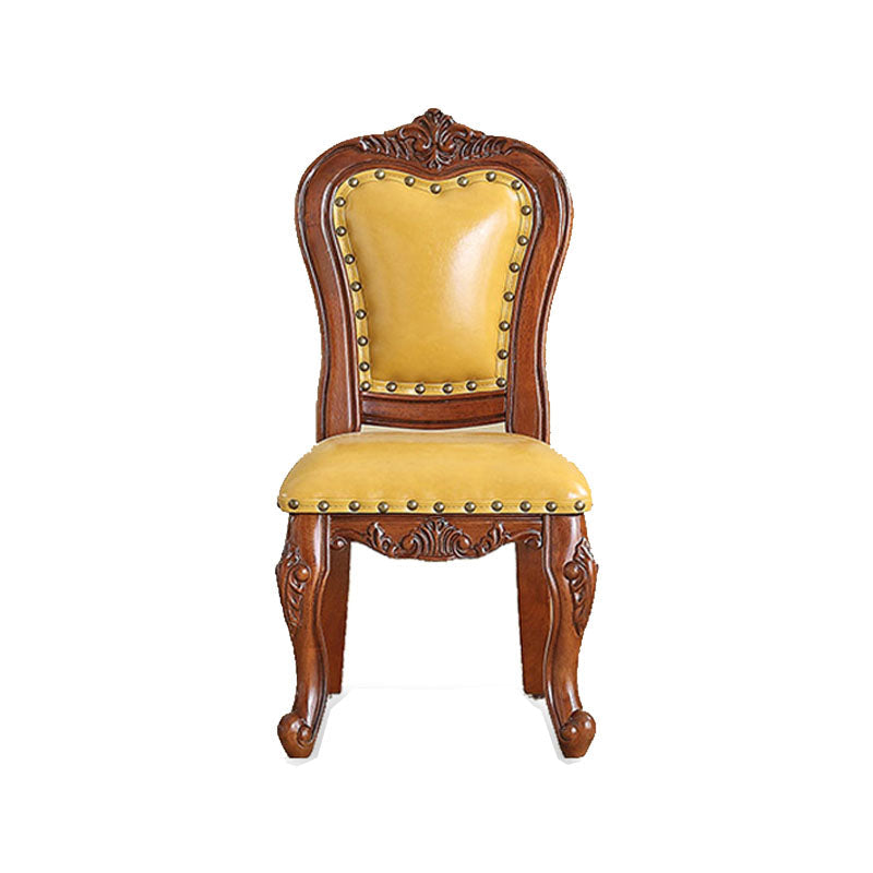 Victoria Style Solid Wood Dining Chair Kitchen Open Back Side Chairs Lemon Yellow 1 Piece Clearhalo ' kitchen&dining_furn' 'Dining Chairs' 'Dining Tables & Seating' 'dining_chair' 'furn' 'furn_dining_chair' 'Furniture' 'furniture_dining_chair' 'Kitchen & Dining Furniture' 'kitchen' 4140220