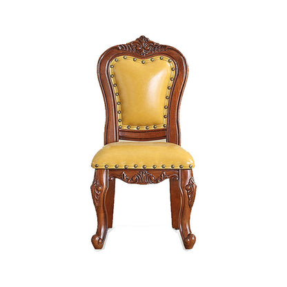 Victoria Style Solid Wood Dining Chair Kitchen Open Back Side Chairs Lemon Yellow 1 Piece Clearhalo ' kitchen&dining_furn' 'Dining Chairs' 'Dining Tables & Seating' 'dining_chair' 'furn' 'furn_dining_chair' 'Furniture' 'furniture_dining_chair' 'Kitchen & Dining Furniture' 'kitchen' 4140220