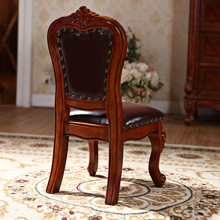 Victoria Style Solid Wood Dining Chair Kitchen Open Back Side Chairs Clearhalo ' kitchen&dining_furn' 'Dining Chairs' 'Dining Tables & Seating' 'dining_chair' 'furn' 'furn_dining_chair' 'Furniture' 'furniture_dining_chair' 'Kitchen & Dining Furniture' 'kitchen' 4140223