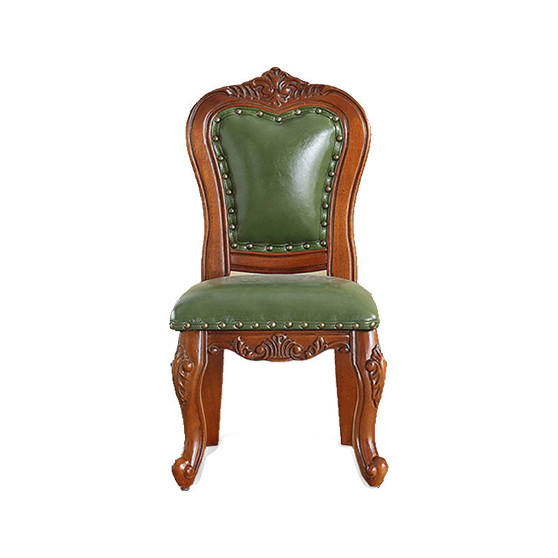 Victoria Style Solid Wood Dining Chair Kitchen Open Back Side Chairs Green 1 Piece Clearhalo ' kitchen&dining_furn' 'Dining Chairs' 'Dining Tables & Seating' 'dining_chair' 'furn' 'furn_dining_chair' 'Furniture' 'furniture_dining_chair' 'Kitchen & Dining Furniture' 'kitchen' 4140233