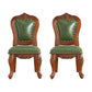 Victoria Style Solid Wood Dining Chair Kitchen Open Back Side Chairs Green 2 Piece Set Clearhalo ' kitchen&dining_furn' 'Dining Chairs' 'Dining Tables & Seating' 'dining_chair' 'furn' 'furn_dining_chair' 'Furniture' 'furniture_dining_chair' 'Kitchen & Dining Furniture' 'kitchen' 4140234