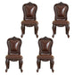Victoria Style Solid Wood Dining Chair Kitchen Open Back Side Chairs Brown 4 Piece Set Clearhalo ' kitchen&dining_furn' 'Dining Chairs' 'Dining Tables & Seating' 'dining_chair' 'furn' 'furn_dining_chair' 'Furniture' 'furniture_dining_chair' 'Kitchen & Dining Furniture' 'kitchen' 4140238
