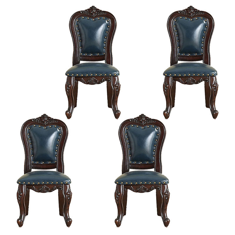 Victoria Style Solid Wood Dining Chair Kitchen Open Back Side Chairs Royal Blue 4 Piece Set Clearhalo ' kitchen&dining_furn' 'Dining Chairs' 'Dining Tables & Seating' 'dining_chair' 'furn' 'furn_dining_chair' 'Furniture' 'furniture_dining_chair' 'Kitchen & Dining Furniture' 'kitchen' 4140241