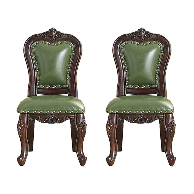 Victoria Style Solid Wood Dining Chair Kitchen Open Back Side Chairs Lake Green 2 Piece Set Clearhalo ' kitchen&dining_furn' 'Dining Chairs' 'Dining Tables & Seating' 'dining_chair' 'furn' 'furn_dining_chair' 'Furniture' 'furniture_dining_chair' 'Kitchen & Dining Furniture' 'kitchen' 4140243