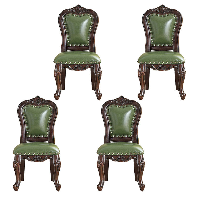 Victoria Style Solid Wood Dining Chair Kitchen Open Back Side Chairs Lake Green 4 Piece Set Clearhalo ' kitchen&dining_furn' 'Dining Chairs' 'Dining Tables & Seating' 'dining_chair' 'furn' 'furn_dining_chair' 'Furniture' 'furniture_dining_chair' 'Kitchen & Dining Furniture' 'kitchen' 4140244
