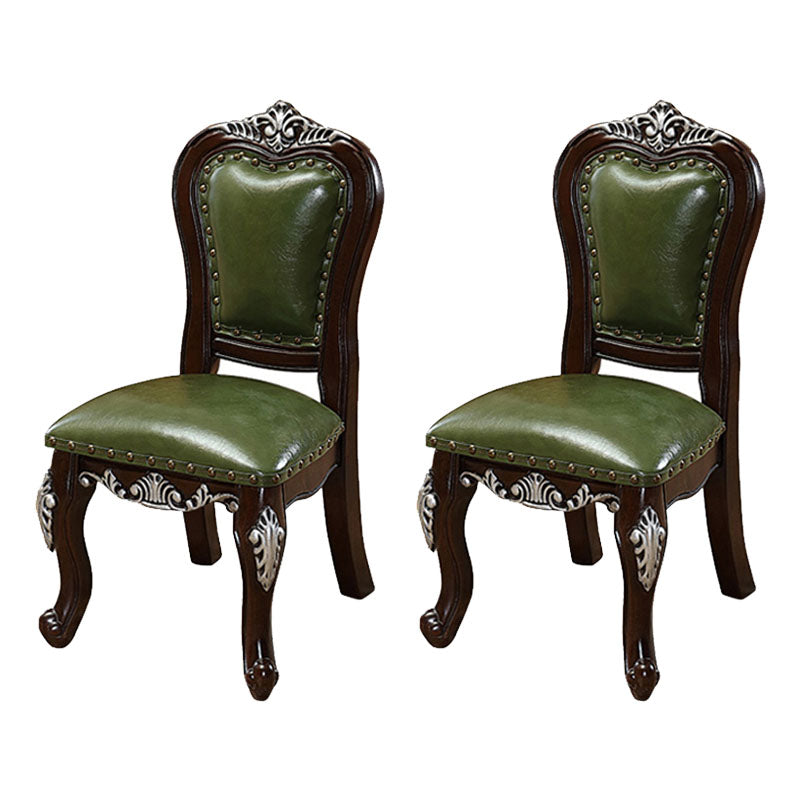 Victoria Style Rubberwood Chairs Open Back Side Kitchen Chairs Set Green 2 Piece Set Clearhalo ' kitchen&dining_furn' 'Dining Chairs' 'Dining Tables & Seating' 'dining_chair' 'furn' 'furn_dining_chair' 'Furniture' 'furniture_dining_chair' 'Kitchen & Dining Furniture' 'kitchen' 4140252