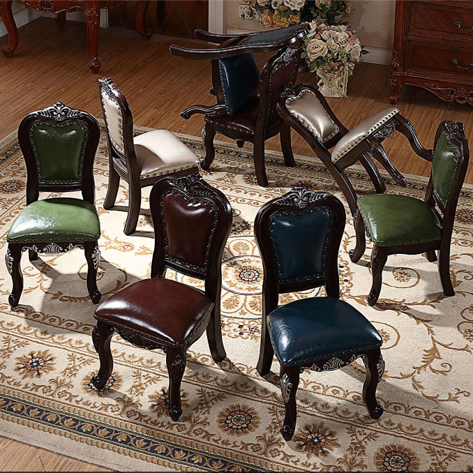 Victoria Style Rubberwood Chairs Open Back Side Kitchen Chairs Set Clearhalo ' kitchen&dining_furn' 'Dining Chairs' 'Dining Tables & Seating' 'dining_chair' 'furn' 'furn_dining_chair' 'Furniture' 'furniture_dining_chair' 'Kitchen & Dining Furniture' 'kitchen' 4140255