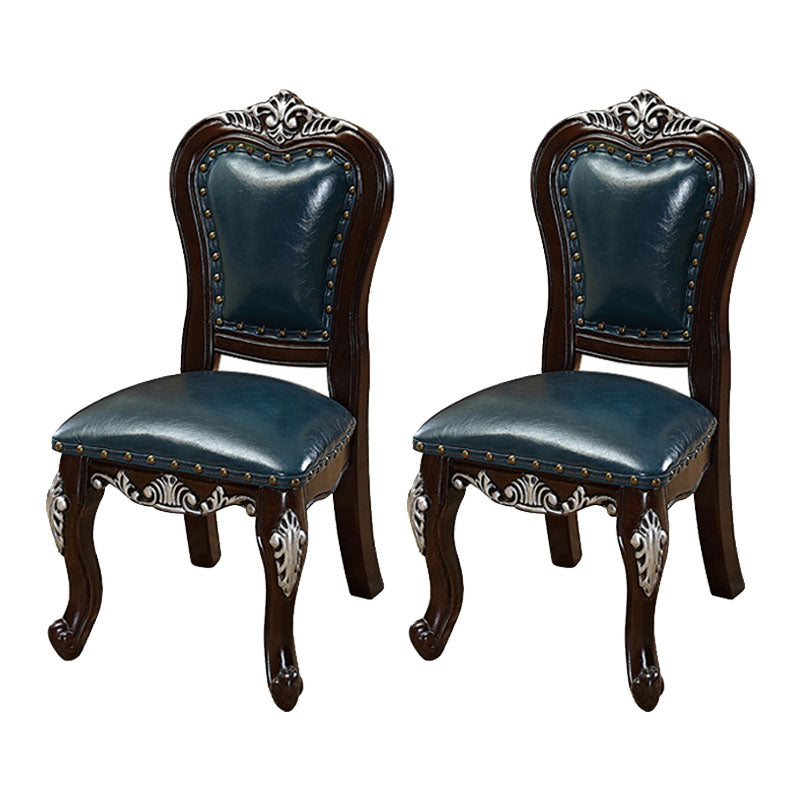 Victoria Style Rubberwood Chairs Open Back Side Kitchen Chairs Set Blue 2 Piece Set Clearhalo ' kitchen&dining_furn' 'Dining Chairs' 'Dining Tables & Seating' 'dining_chair' 'furn' 'furn_dining_chair' 'Furniture' 'furniture_dining_chair' 'Kitchen & Dining Furniture' 'kitchen' 4140258