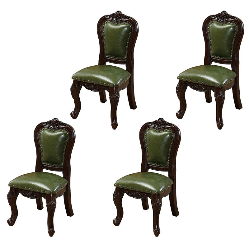 Victoria Style Rubberwood Chairs Open Back Side Kitchen Chairs Set Lake Green 4 Piece Set Clearhalo ' kitchen&dining_furn' 'Dining Chairs' 'Dining Tables & Seating' 'dining_chair' 'furn' 'furn_dining_chair' 'Furniture' 'furniture_dining_chair' 'Kitchen & Dining Furniture' 'kitchen' 4140271