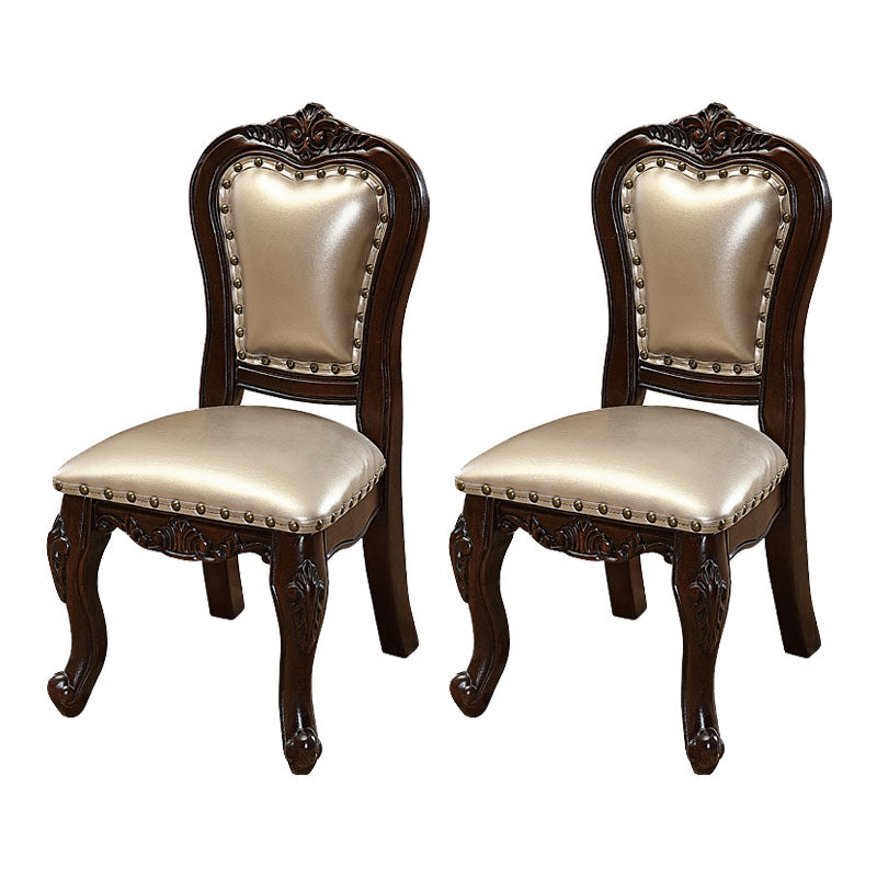Victoria Style Rubberwood Chairs Open Back Side Kitchen Chairs Set Champagne 2 Piece Set Clearhalo ' kitchen&dining_furn' 'Dining Chairs' 'Dining Tables & Seating' 'dining_chair' 'furn' 'furn_dining_chair' 'Furniture' 'furniture_dining_chair' 'Kitchen & Dining Furniture' 'kitchen' 4140279