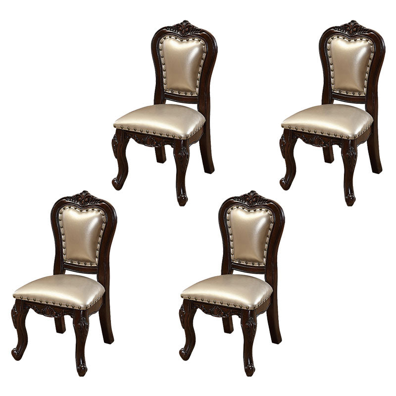 Victoria Style Rubberwood Chairs Open Back Side Kitchen Chairs Set Champagne 4 Piece Set Clearhalo ' kitchen&dining_furn' 'Dining Chairs' 'Dining Tables & Seating' 'dining_chair' 'furn' 'furn_dining_chair' 'Furniture' 'furniture_dining_chair' 'Kitchen & Dining Furniture' 'kitchen' 4140280