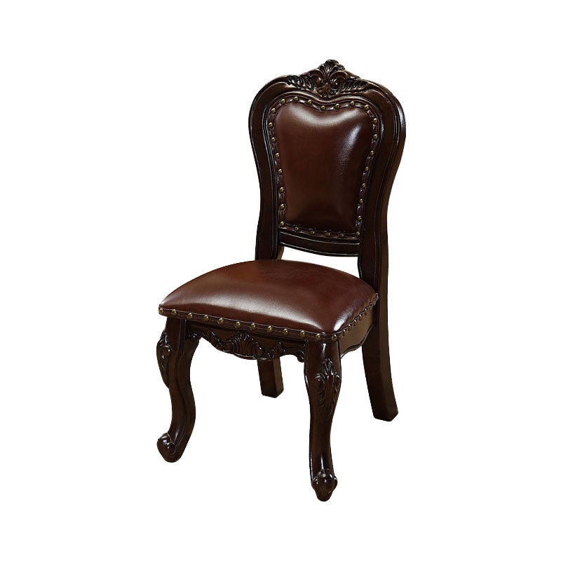 Victoria Style Rubberwood Chairs Open Back Side Kitchen Chairs Set Brown 1 Piece Clearhalo ' kitchen&dining_furn' 'Dining Chairs' 'Dining Tables & Seating' 'dining_chair' 'furn' 'furn_dining_chair' 'Furniture' 'furniture_dining_chair' 'Kitchen & Dining Furniture' 'kitchen' 4140281