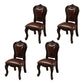 Victoria Style Rubberwood Chairs Open Back Side Kitchen Chairs Set Brown 4 Piece Set Clearhalo ' kitchen&dining_furn' 'Dining Chairs' 'Dining Tables & Seating' 'dining_chair' 'furn' 'furn_dining_chair' 'Furniture' 'furniture_dining_chair' 'Kitchen & Dining Furniture' 'kitchen' 4140283