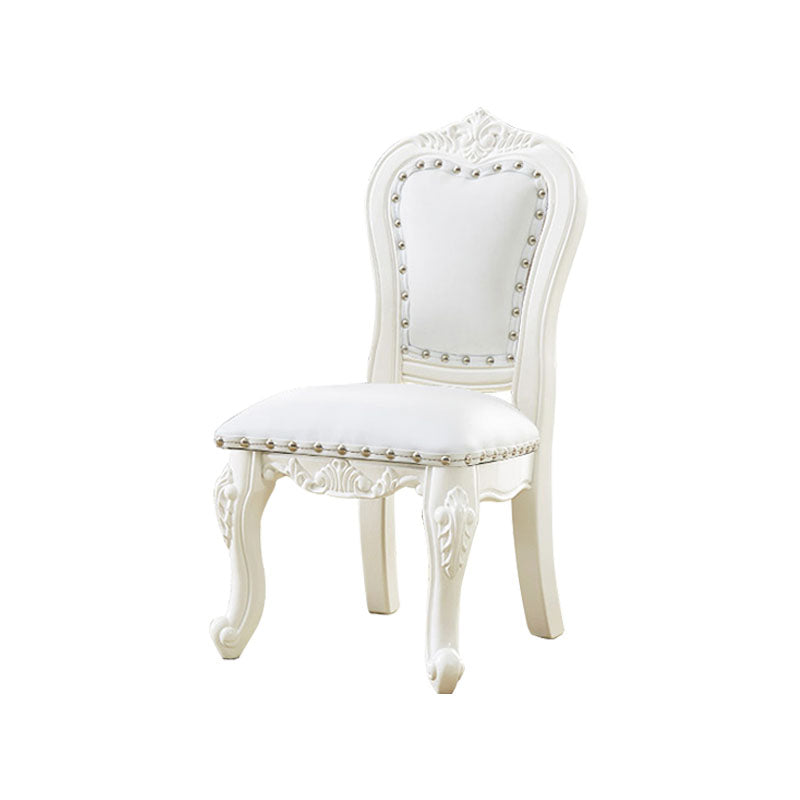 Victoria Style Rubberwood Dining Chairs Kitchen Open Back Dining Chair Set White 1 Piece Clearhalo ' kitchen&dining_furn' 'Dining Chairs' 'Dining Tables & Seating' 'dining_chair' 'furn' 'furn_dining_chair' 'Furniture' 'furniture_dining_chair' 'Kitchen & Dining Furniture' 'kitchen' 4140286