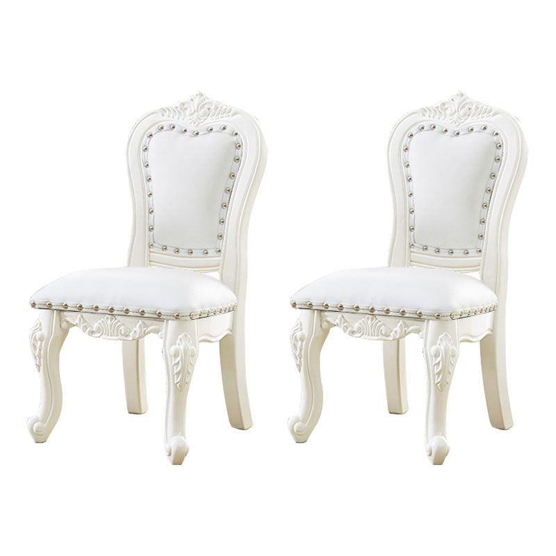 Victoria Style Rubberwood Dining Chairs Kitchen Open Back Dining Chair Set White 2 Piece Set Clearhalo ' kitchen&dining_furn' 'Dining Chairs' 'Dining Tables & Seating' 'dining_chair' 'furn' 'furn_dining_chair' 'Furniture' 'furniture_dining_chair' 'Kitchen & Dining Furniture' 'kitchen' 4140287