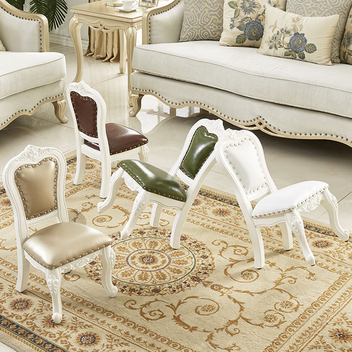 Victoria Style Rubberwood Dining Chairs Kitchen Open Back Dining Chair Set Clearhalo ' kitchen&dining_furn' 'Dining Chairs' 'Dining Tables & Seating' 'dining_chair' 'furn' 'furn_dining_chair' 'Furniture' 'furniture_dining_chair' 'Kitchen & Dining Furniture' 'kitchen' 4140288