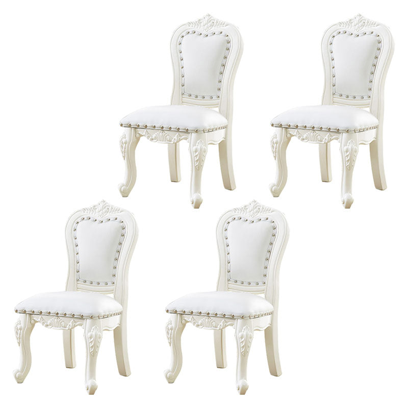 Victoria Style Rubberwood Dining Chairs Kitchen Open Back Dining Chair Set White 4 Piece Set Clearhalo ' kitchen&dining_furn' 'Dining Chairs' 'Dining Tables & Seating' 'dining_chair' 'furn' 'furn_dining_chair' 'Furniture' 'furniture_dining_chair' 'Kitchen & Dining Furniture' 'kitchen' 4140289