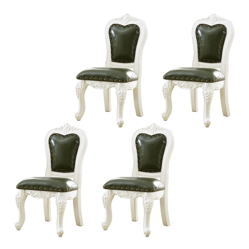 Victoria Style Rubberwood Dining Chairs Kitchen Open Back Dining Chair Set Lake Green 4 Piece Set Clearhalo ' kitchen&dining_furn' 'Dining Chairs' 'Dining Tables & Seating' 'dining_chair' 'furn' 'furn_dining_chair' 'Furniture' 'furniture_dining_chair' 'Kitchen & Dining Furniture' 'kitchen' 4140302