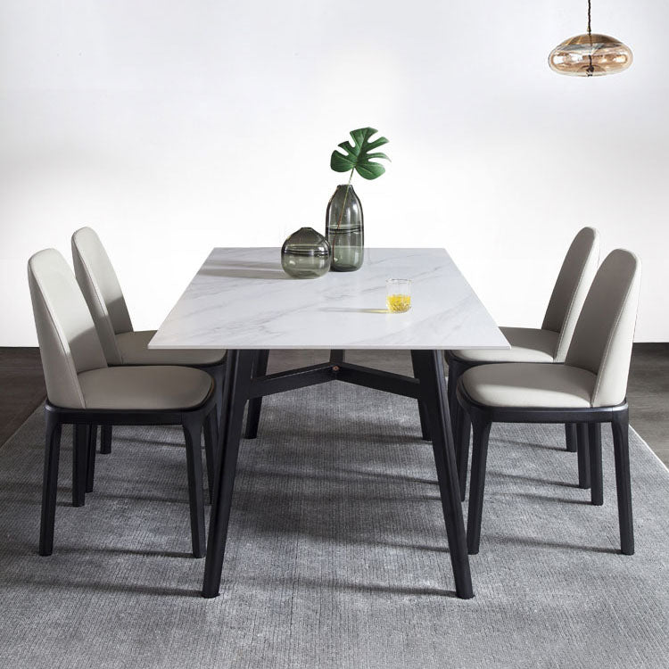 Traditional Wood Dining Armless Chair Leather Dining Side Chair (Set of 2) Clearhalo ' kitchen&dining_furn' 'Dining Chairs' 'Dining Tables & Seating' 'dining_chair' 'furn' 'furn_dining_chair' 'Furniture' 'furniture_dining_chair' 'Kitchen & Dining Furniture' 'kitchen' 4140315