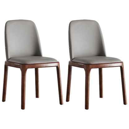 Traditional Wood Dining Armless Chair Leather Dining Side Chair (Set of 2) Gray Coffee Clearhalo ' kitchen&dining_furn' 'Dining Chairs' 'Dining Tables & Seating' 'dining_chair' 'furn' 'furn_dining_chair' 'Furniture' 'furniture_dining_chair' 'Kitchen & Dining Furniture' 'kitchen' 4140316