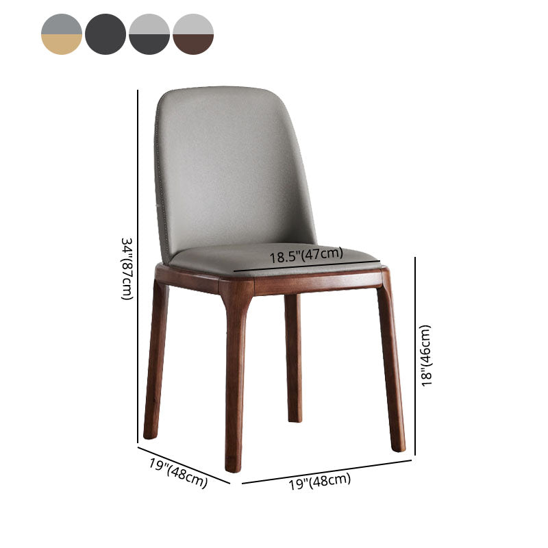 Traditional Wood Dining Armless Chair Leather Dining Side Chair (Set of 2) Clearhalo ' kitchen&dining_furn' 'Dining Chairs' 'Dining Tables & Seating' 'dining_chair' 'furn' 'furn_dining_chair' 'Furniture' 'furniture_dining_chair' 'Kitchen & Dining Furniture' 'kitchen' 4140325