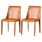 Contemporary Style Dining Chairs Armless Side Chair with Metal Legs for Kitchen (Set of 2) Orange Clearhalo ' kitchen&dining_furn' 'Dining Chairs' 'Dining Tables & Seating' 'dining_chair' 'furn' 'furn_dining_chair' 'Furniture' 'furniture_dining_chair' 'Kitchen & Dining Furniture' 'kitchen' 4140327