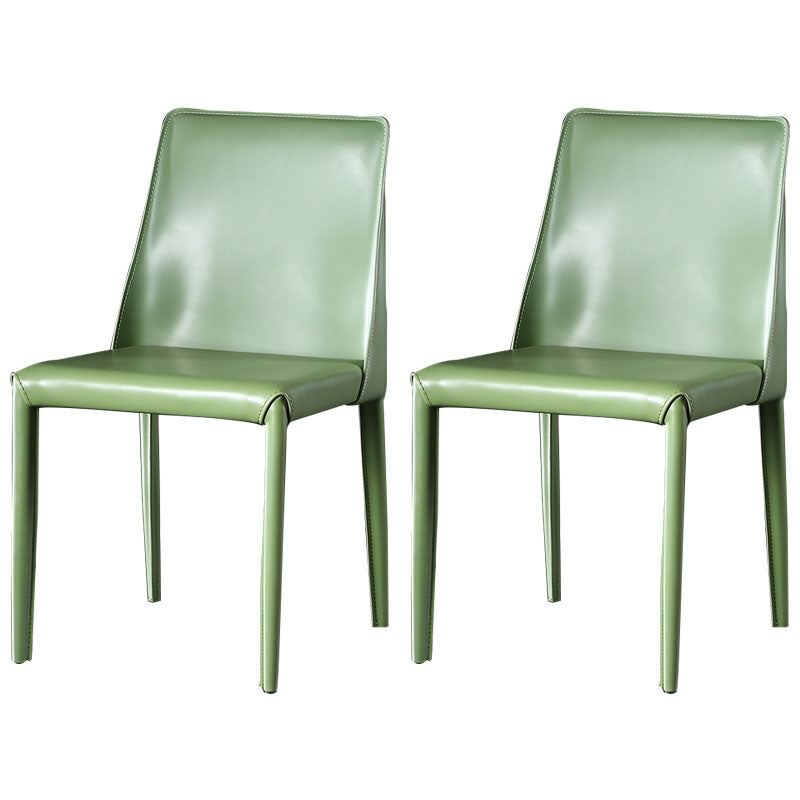 Contemporary Style Dining Chairs Armless Side Chair with Metal Legs for Kitchen (Set of 2) Light Green Clearhalo ' kitchen&dining_furn' 'Dining Chairs' 'Dining Tables & Seating' 'dining_chair' 'furn' 'furn_dining_chair' 'Furniture' 'furniture_dining_chair' 'Kitchen & Dining Furniture' 'kitchen' 4140330