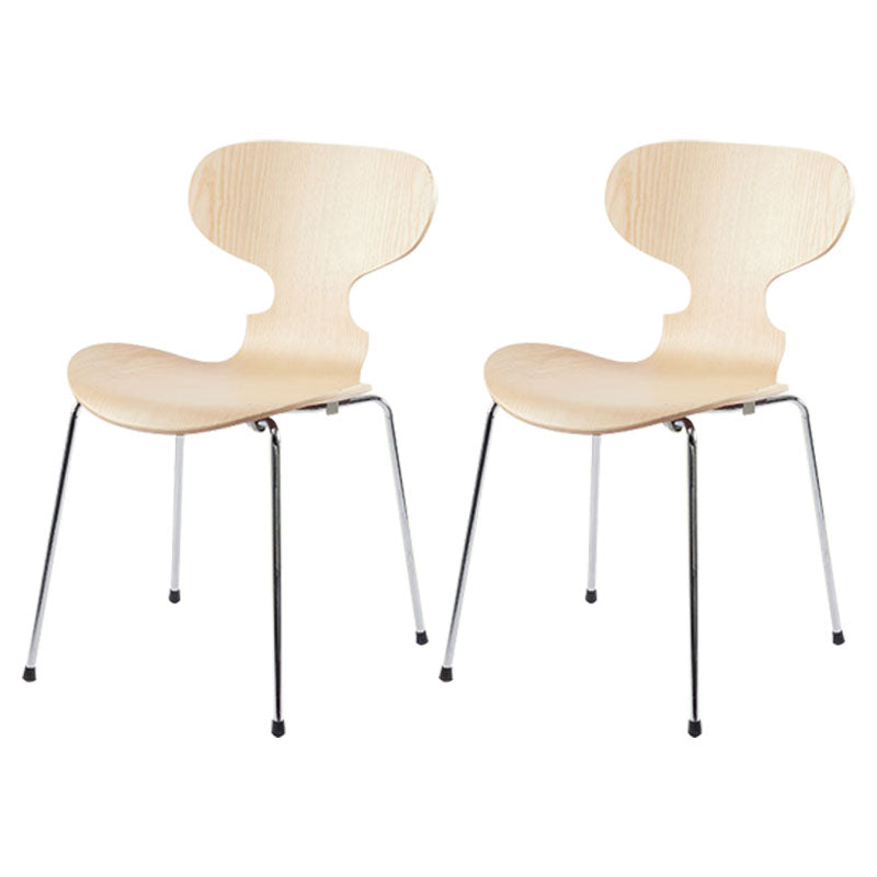 Industrial Style Metal Dining Chair Home Solid Back Armless Side Chair Wood 2 Piece Set Clearhalo ' kitchen&dining_furn' 'Dining Chairs' 'Dining Tables & Seating' 'dining_chair' 'furn' 'furn_dining_chair' 'Furniture' 'furniture_dining_chair' 'Kitchen & Dining Furniture' 'kitchen' 4140352