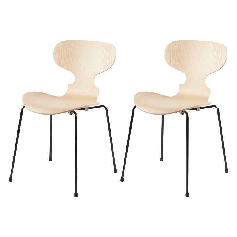 Industrial Style Metal Dining Chair Home Solid Back Armless Side Chair Khaki 2 Piece Set Clearhalo ' kitchen&dining_furn' 'Dining Chairs' 'Dining Tables & Seating' 'dining_chair' 'furn' 'furn_dining_chair' 'Furniture' 'furniture_dining_chair' 'Kitchen & Dining Furniture' 'kitchen' 4140363