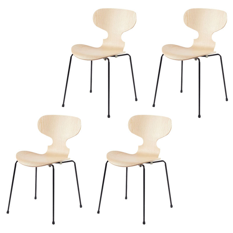 Industrial Style Metal Dining Chair Home Solid Back Armless Side Chair Khaki 4 Piece Set Clearhalo ' kitchen&dining_furn' 'Dining Chairs' 'Dining Tables & Seating' 'dining_chair' 'furn' 'furn_dining_chair' 'Furniture' 'furniture_dining_chair' 'Kitchen & Dining Furniture' 'kitchen' 4140366